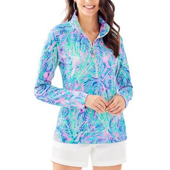 Lilly Pulitzer Skipper Popover xxsmall Pink Sunset‎ Coco Breeze Terry UPF50 XS - Picture 1 of 13